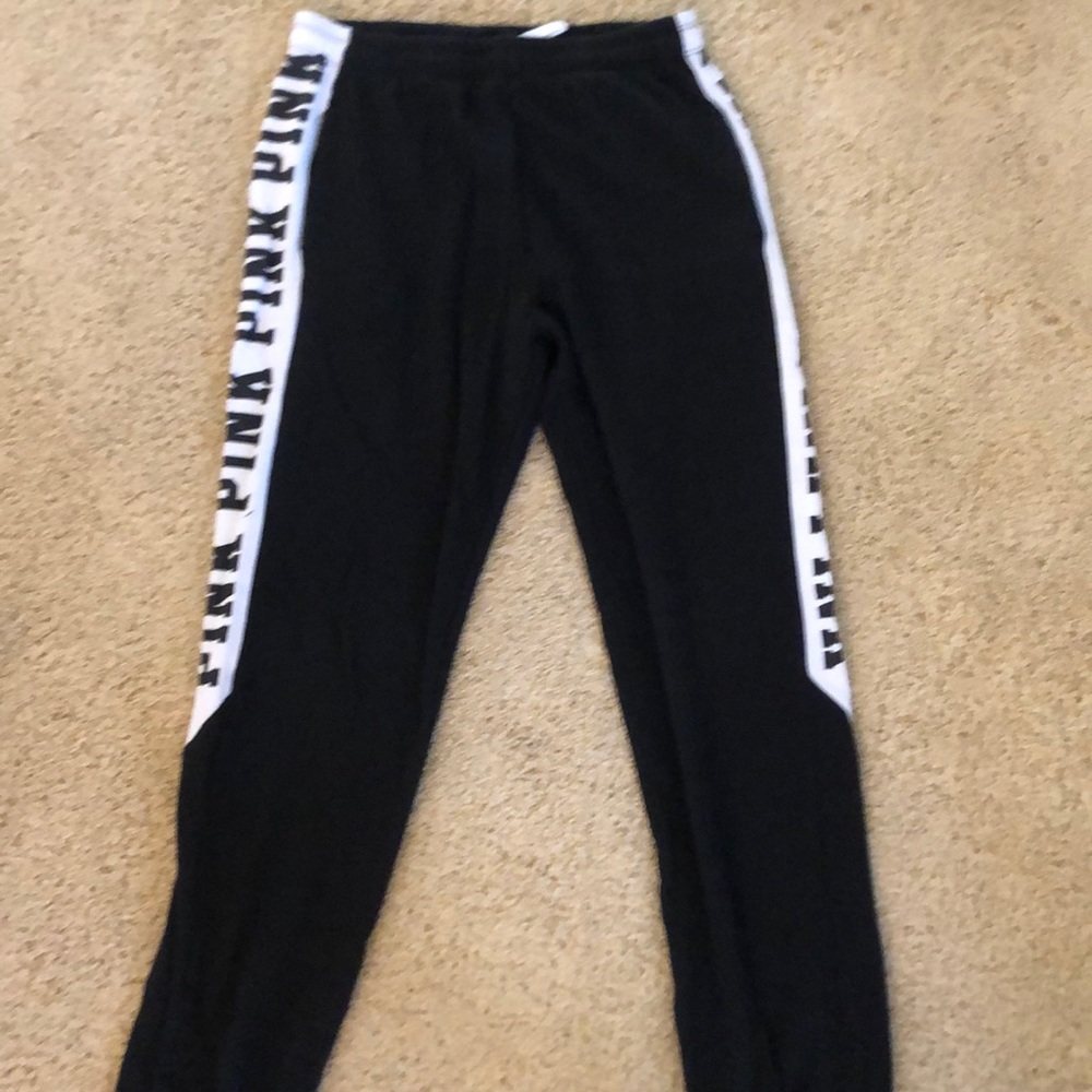 PINK black/white joggers